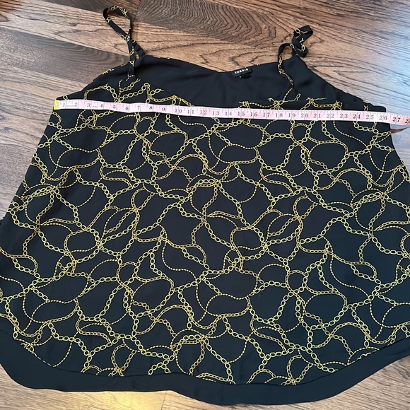 Torrid Black cami with chain design - adjustable straps- lined - Picture 7 of 12